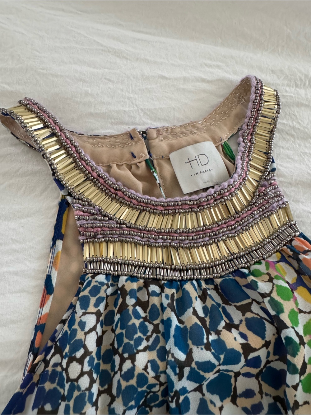 Anthropologie HD in Paris Mayacamas Beaded Halter Maxi Dress - Picture 8 of 13